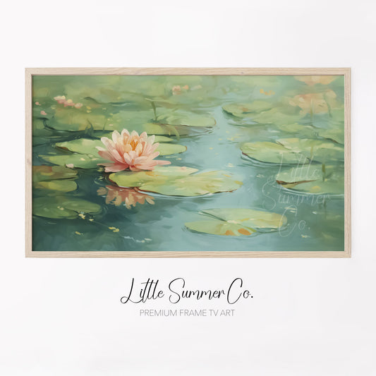 Water Lily Frame TV Art displayed on a TV