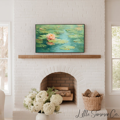 Water Lily Frame TV Art displayed on a TV