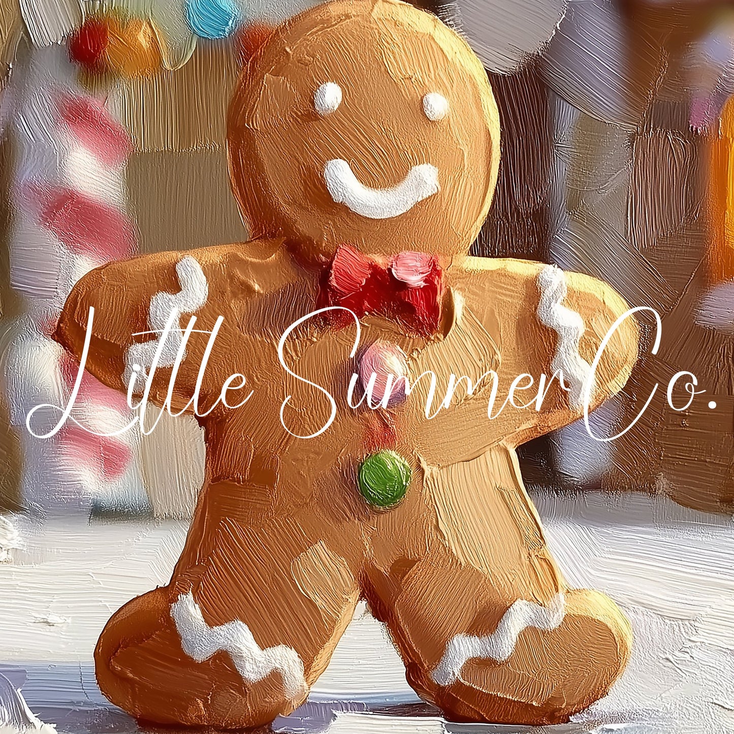 Gingerbread Man Christmas Frame TV Art displayed on a TV