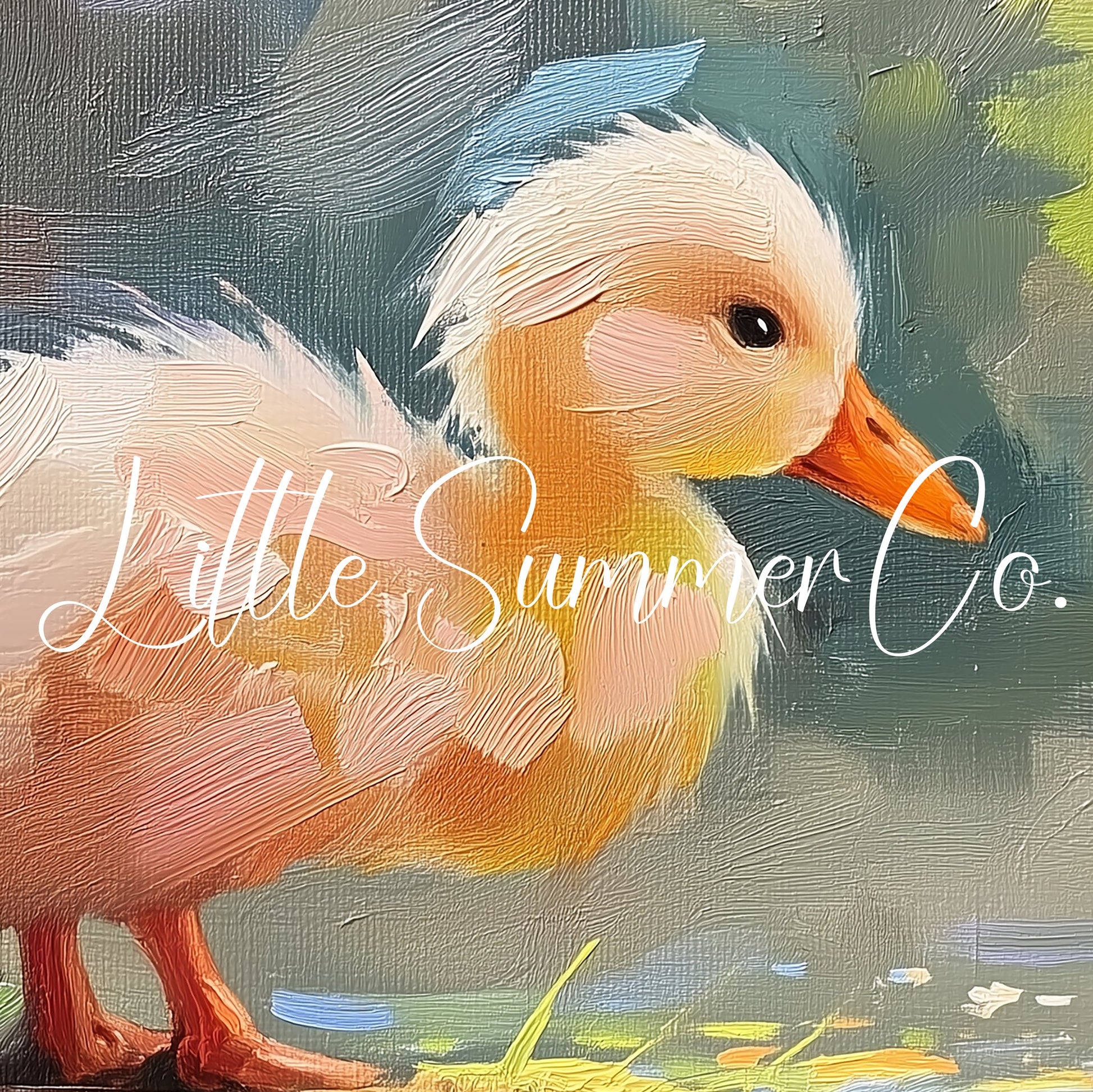 Fluffy Duckling by Water Frame TV Art displayed on a TV