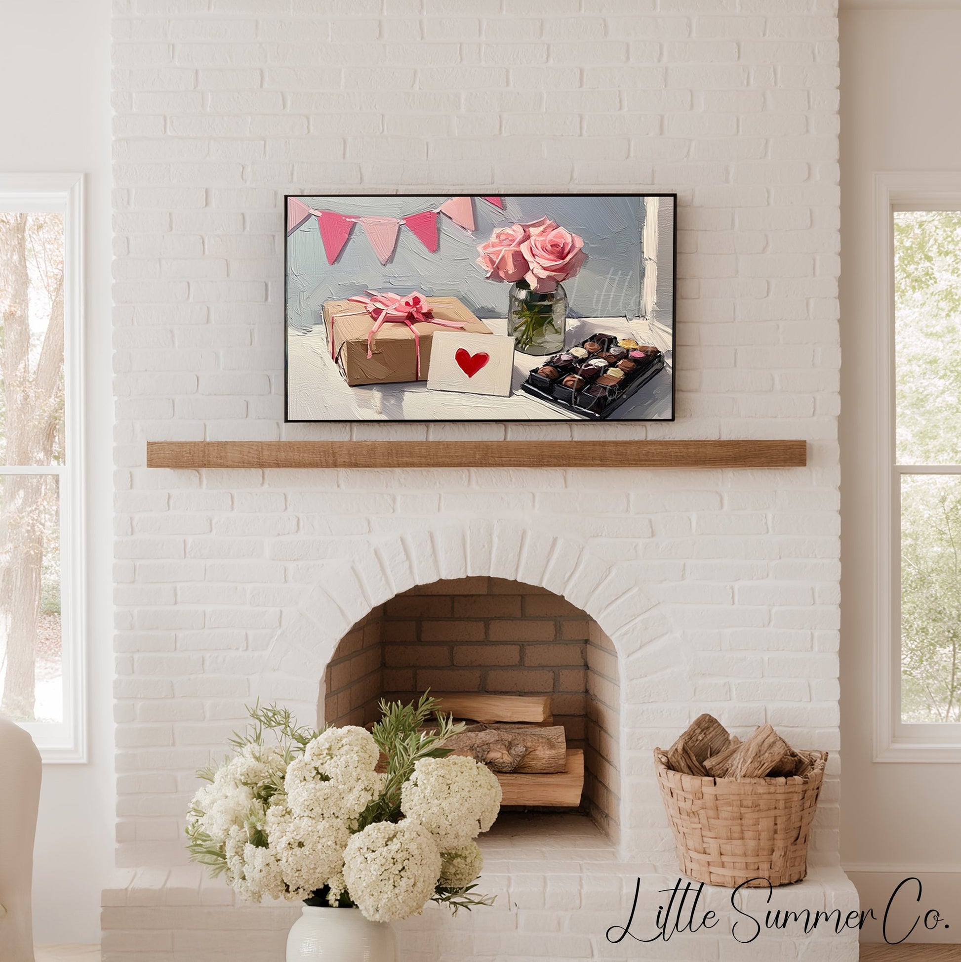 Valentine Roses and Gifts Frame TV Art displayed on a TV