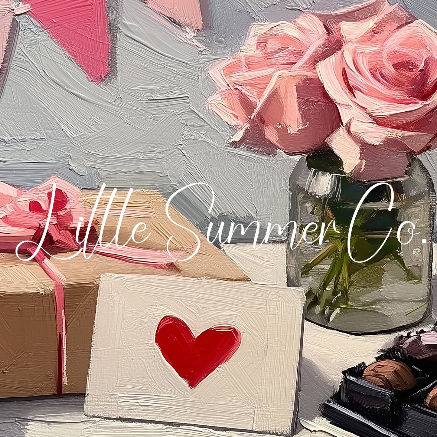 Valentine Roses and Gifts Frame TV Art displayed on a TV