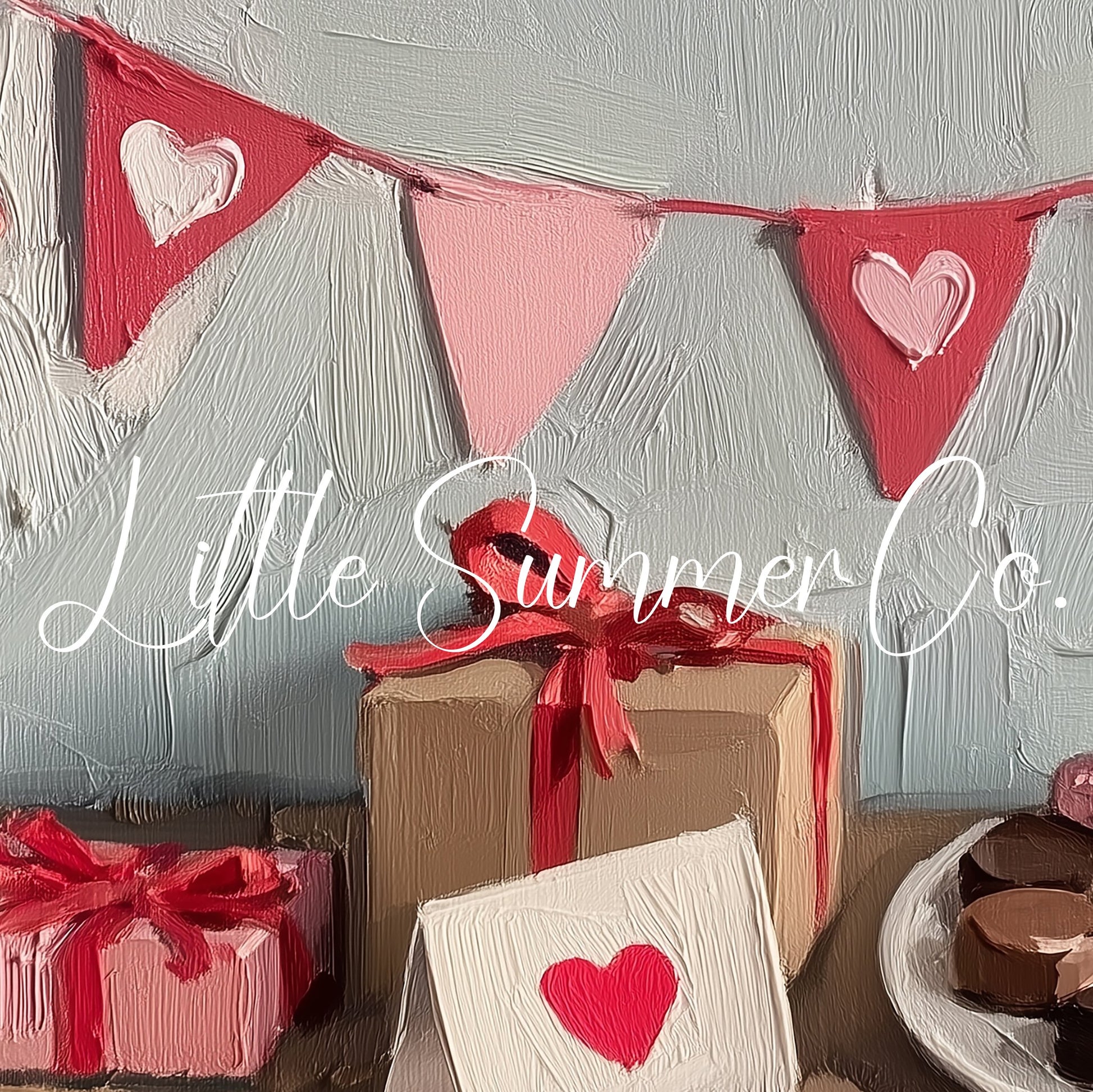Valentine Roses Gifts Bunting Frame TV Art displayed on a TV