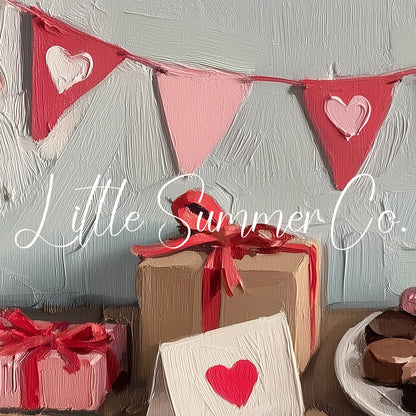 Valentine Roses Gifts Bunting Frame TV Art displayed on a TV