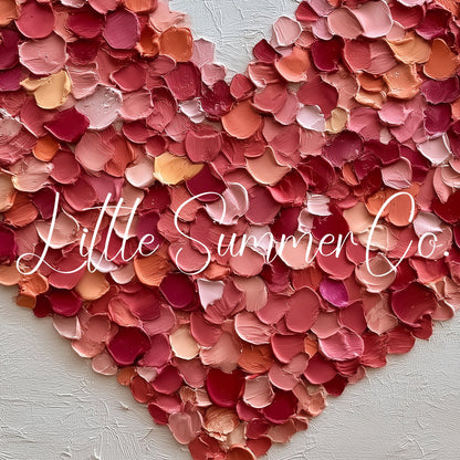 Rose Petal Heart Frame TV Art displayed on a TV