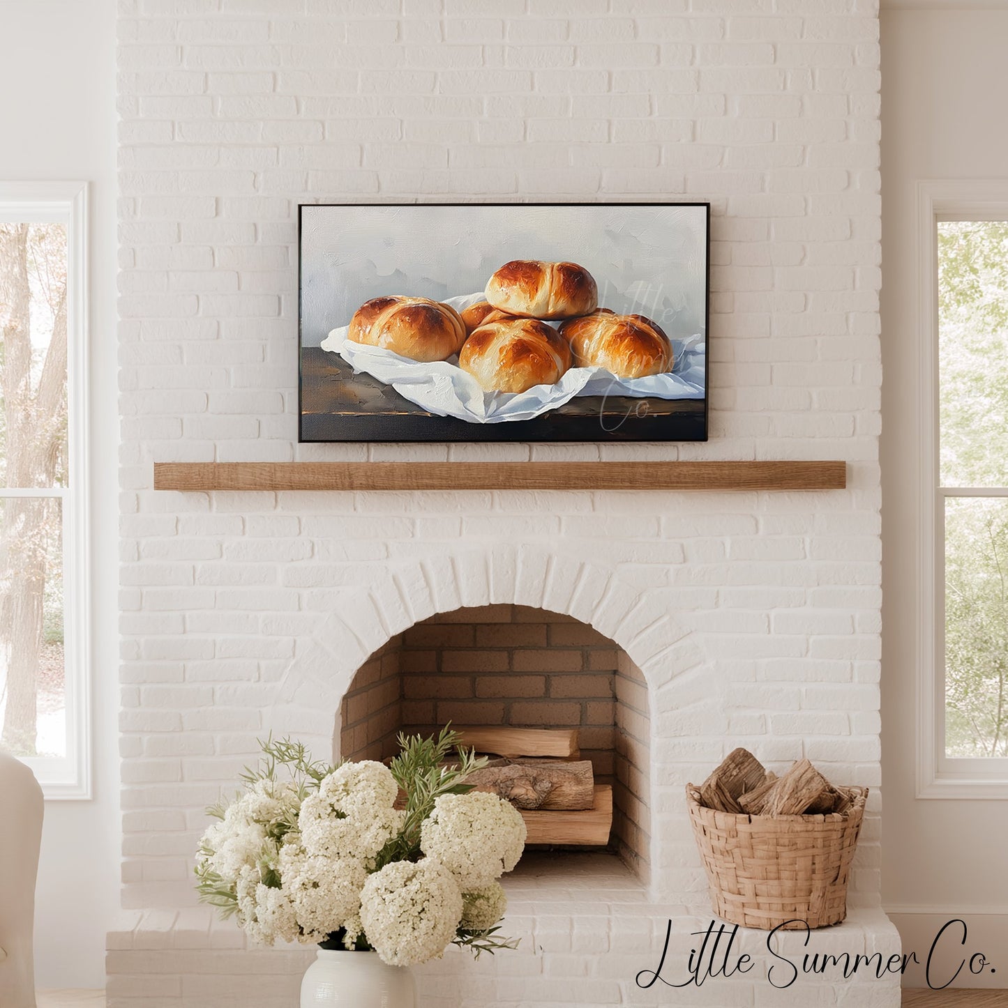 Hot Cross Buns Rest Frame TV Art displayed on a TV