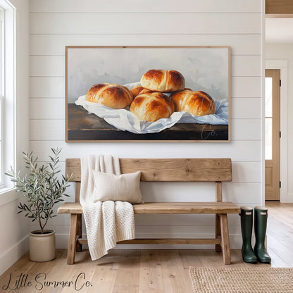 Hot Cross Buns Rest Frame TV Art displayed on a TV
