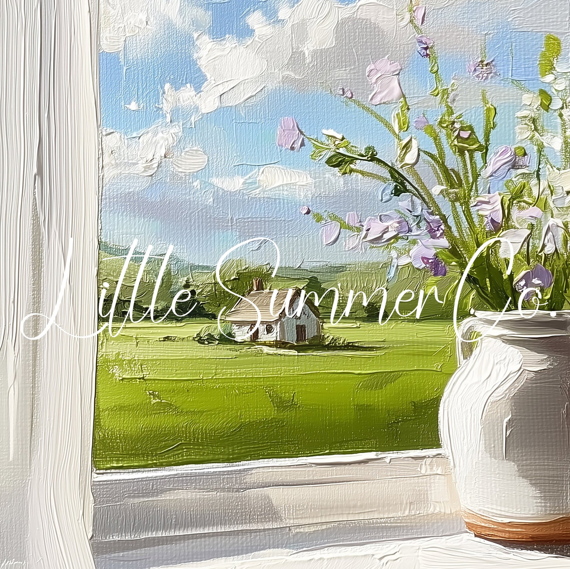 Wildflowers on Sunny Windowsill Frame TV Art displayed on a TV