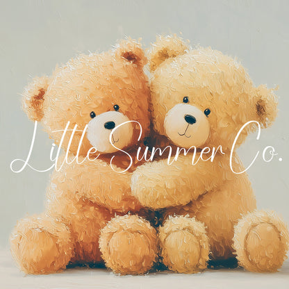 Hugging Teddy Bears Frame TV Art displayed on a TV
