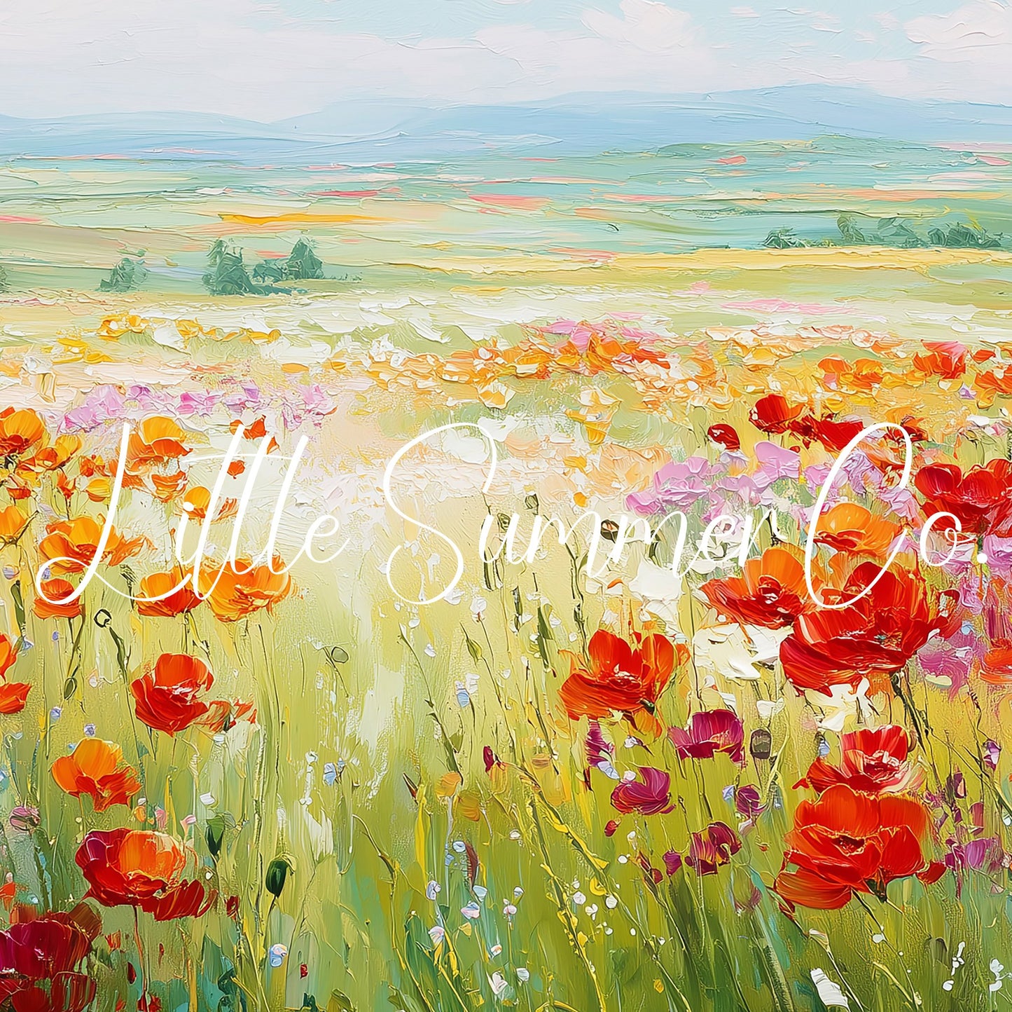 Summer Wildflower Field Frame TV Art displayed on a TV