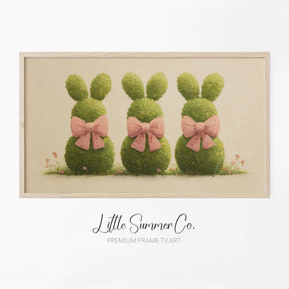 Bunny Topiary Trio Frame TV Art displayed on a TV