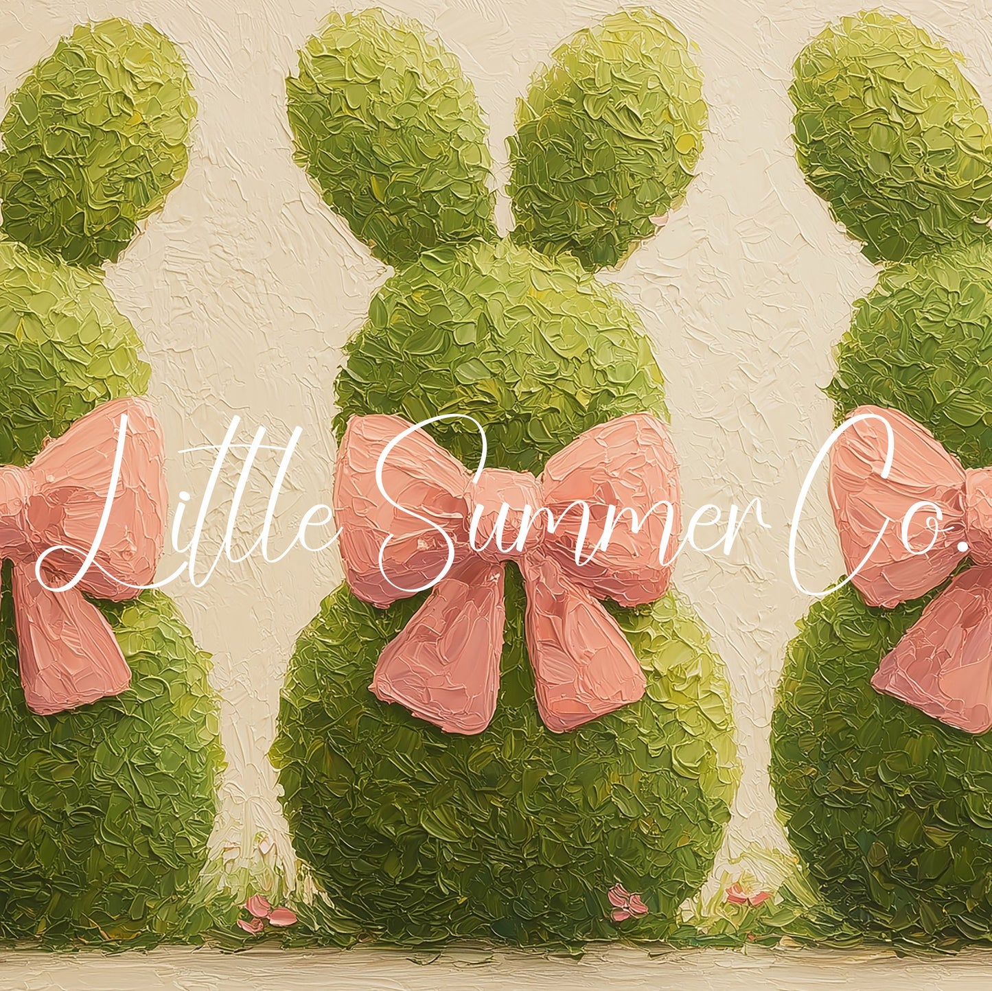 Bunny Topiary Trio Frame TV Art displayed on a TV