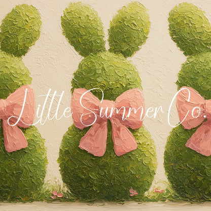 Bunny Topiary Trio Frame TV Art displayed on a TV