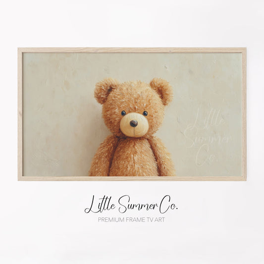 Teddy Bear Frame TV Art displayed on a TV