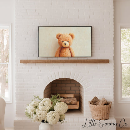 Teddy Bear Frame TV Art displayed on a TV