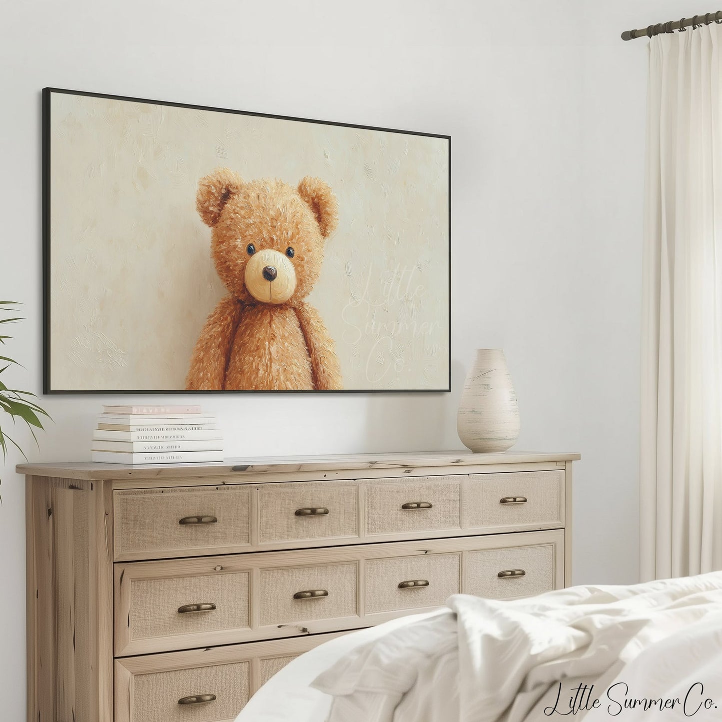 Teddy Bear Frame TV Art displayed on a TV