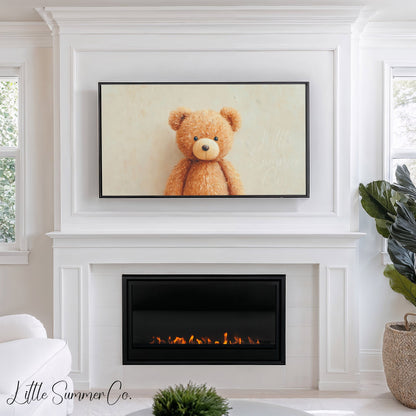 Teddy Bear Frame TV Art displayed on a TV