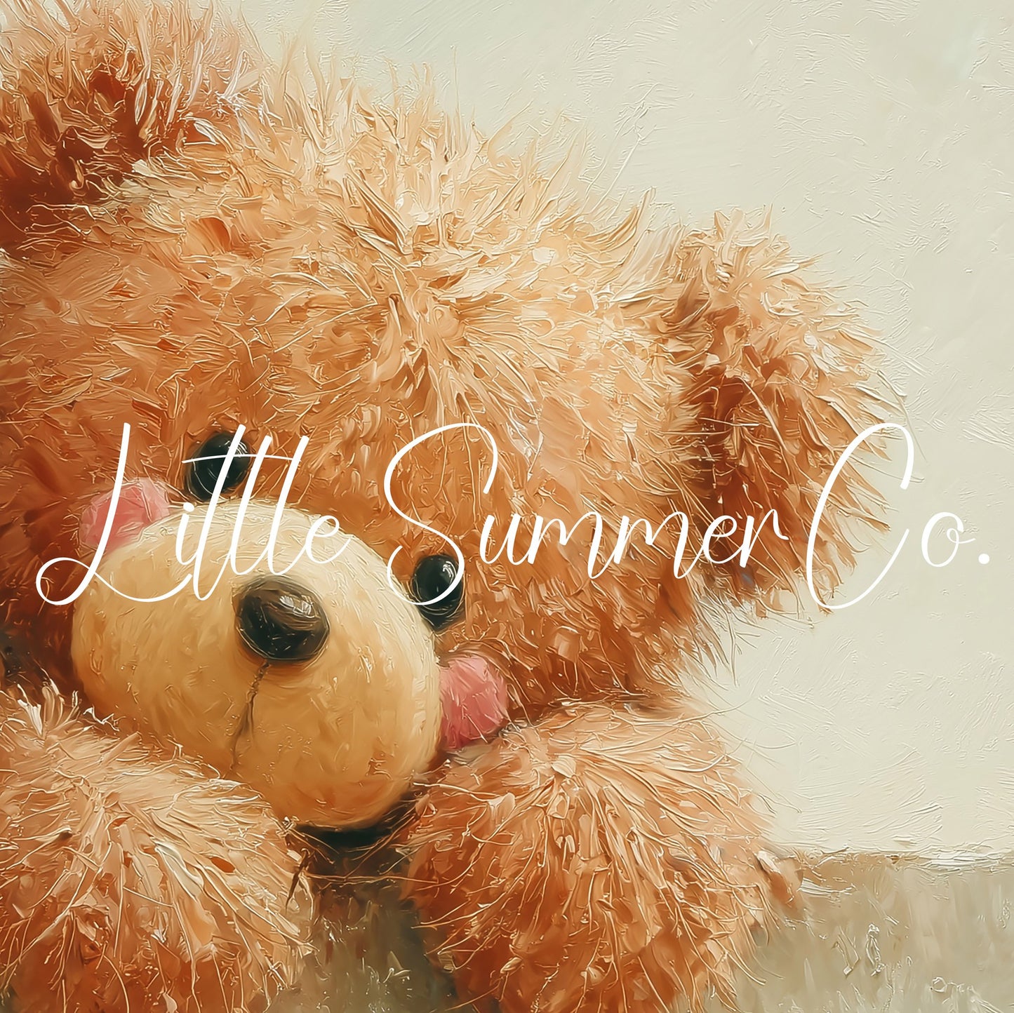Peeking Teddy Bear Frame TV Art displayed on a TV