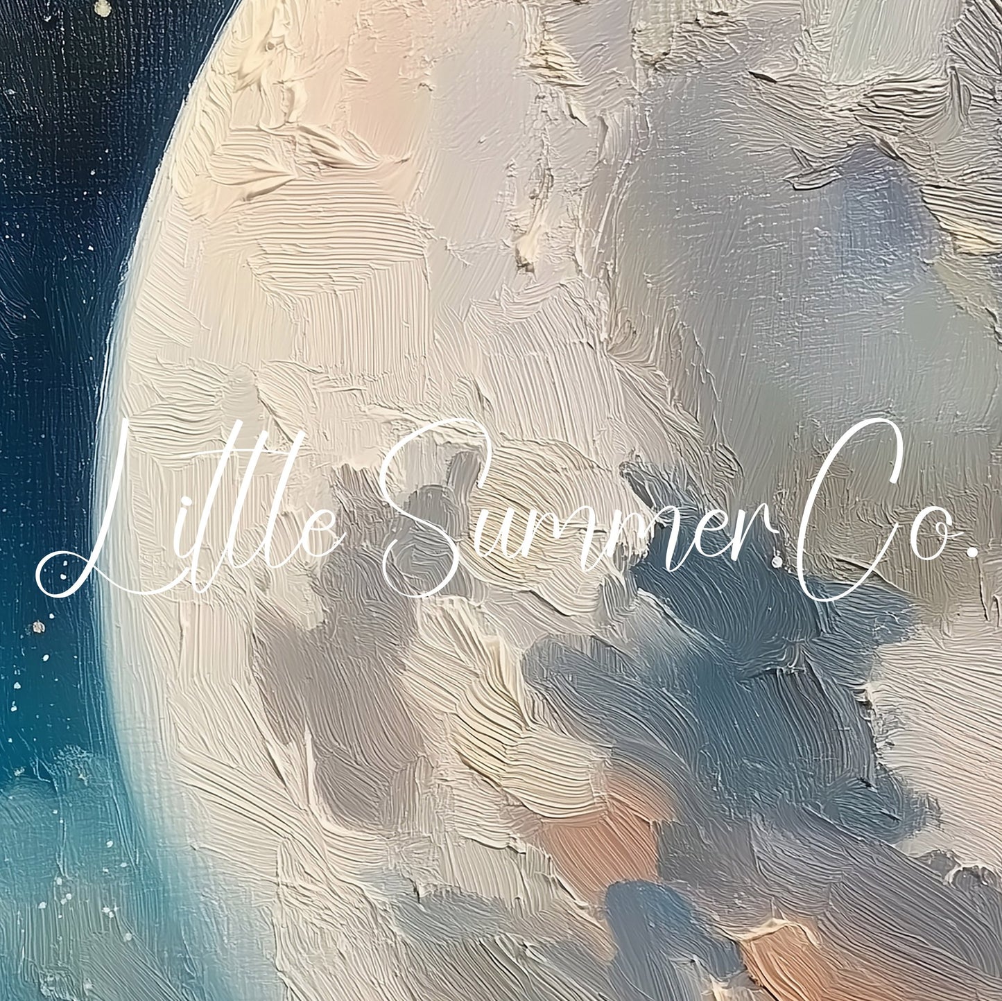 Full Moon And Starry Night Sky Frame TV Art displayed on a TV