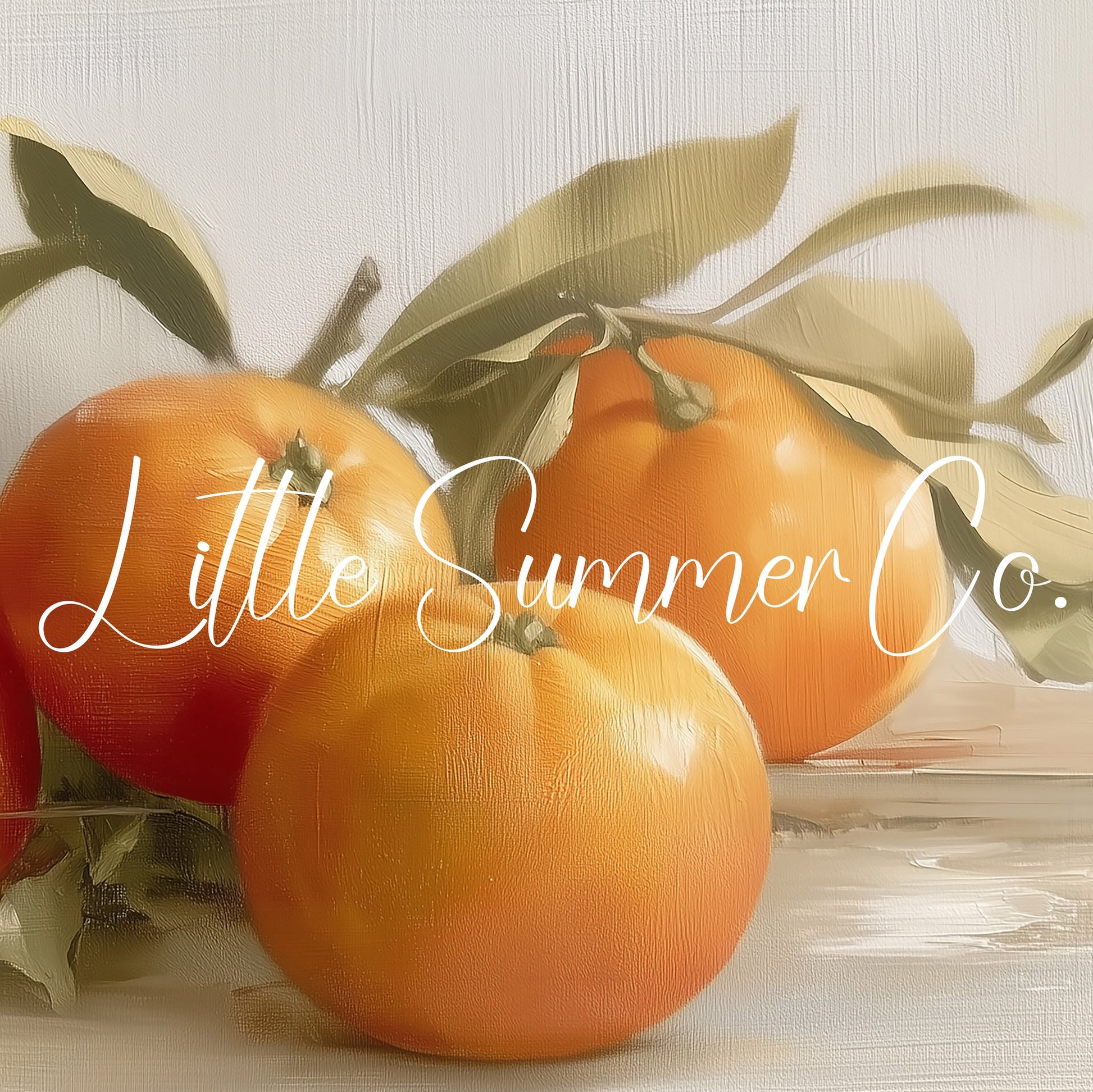 Oranges With Leaves Frame TV Art displayed on a TV