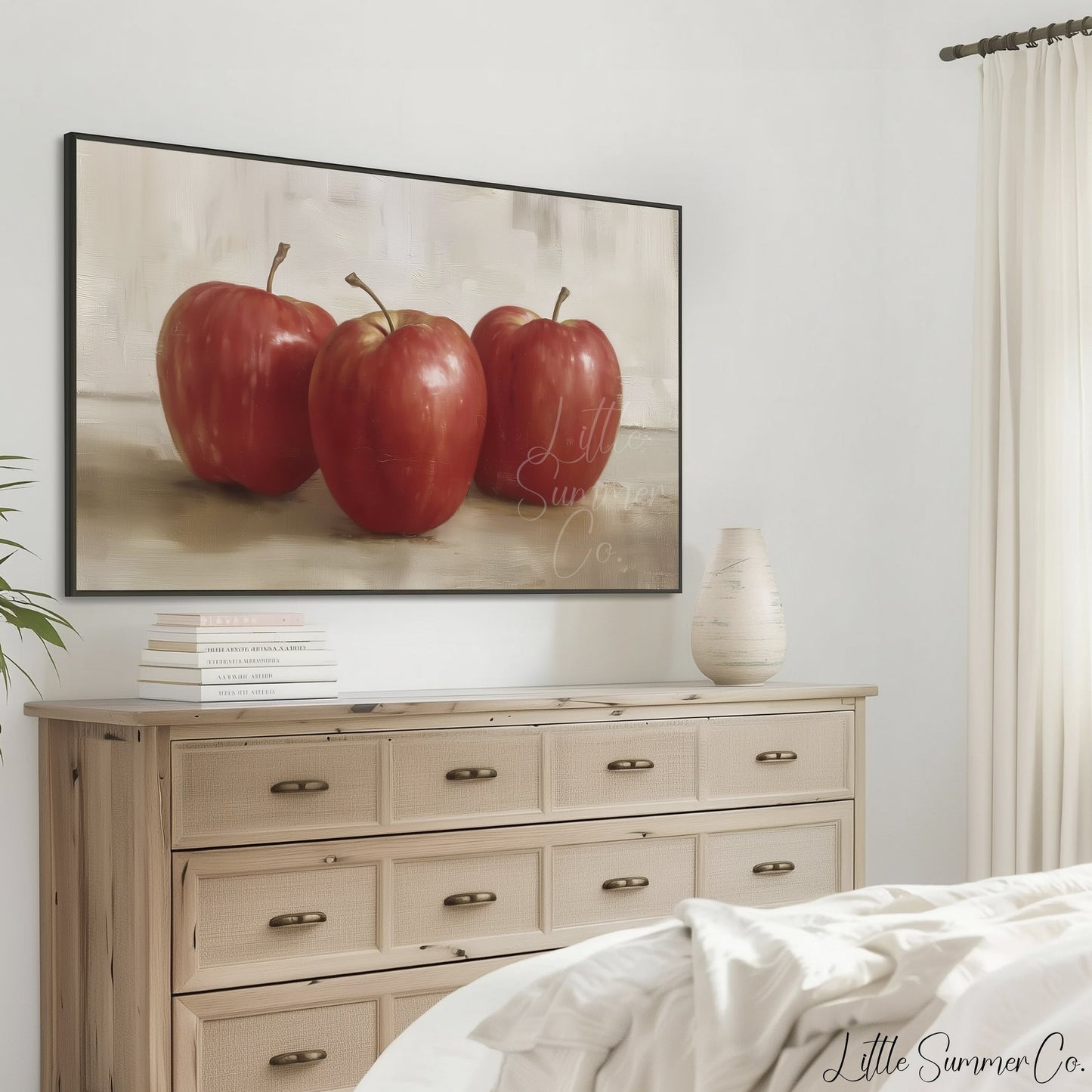 Red Apples Frame TV Art displayed on a TV