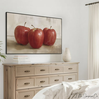 Red Apples Frame TV Art displayed on a TV