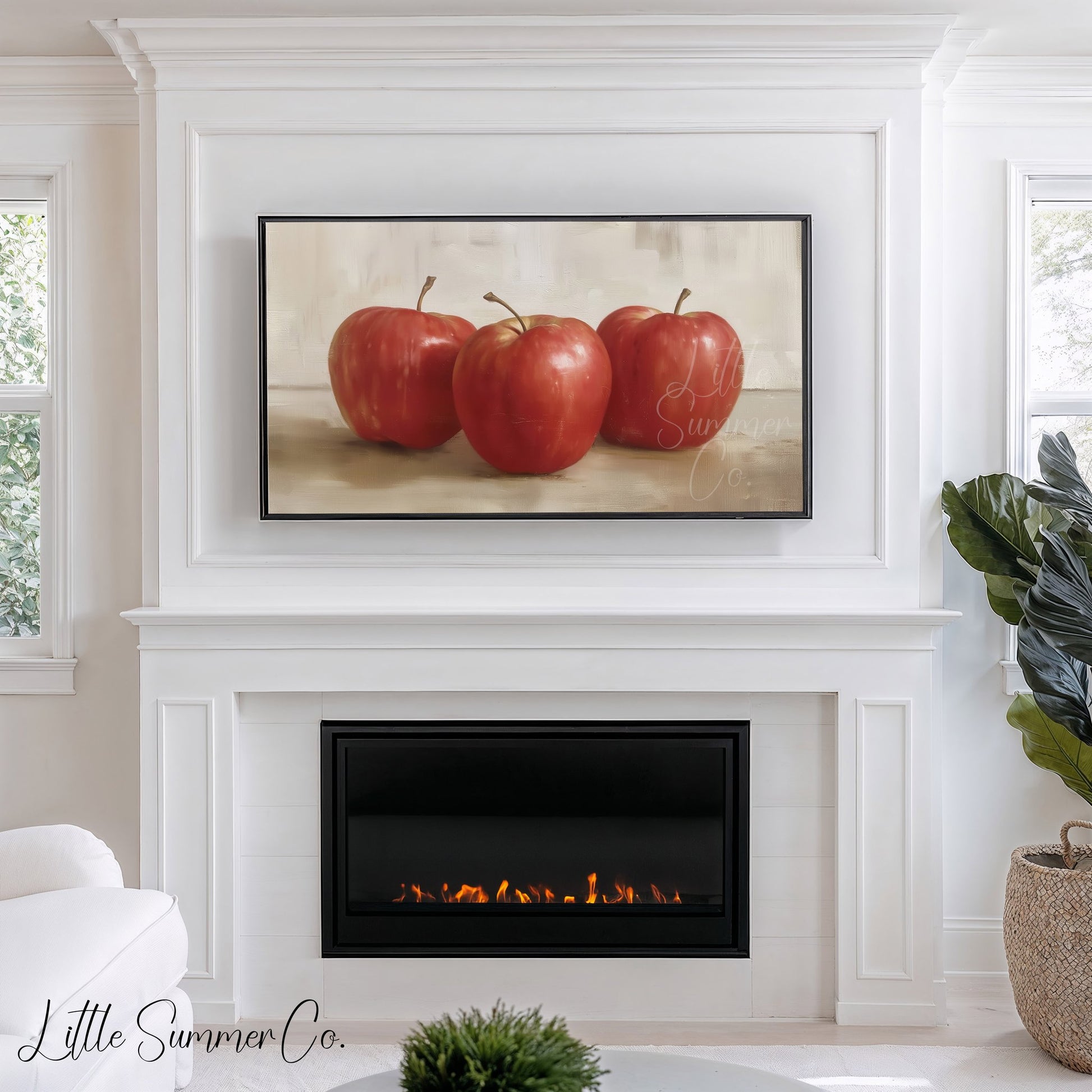 Red Apples Frame TV Art displayed on a TV