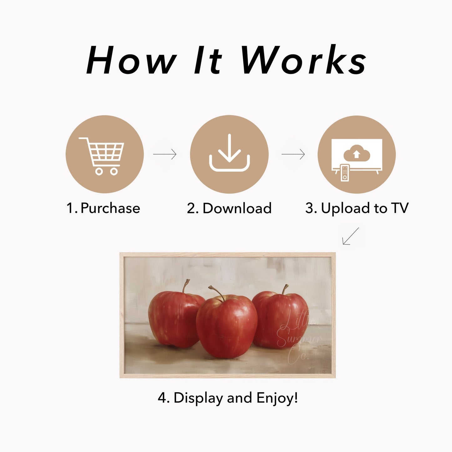 Red Apples Frame TV Art displayed on a TV