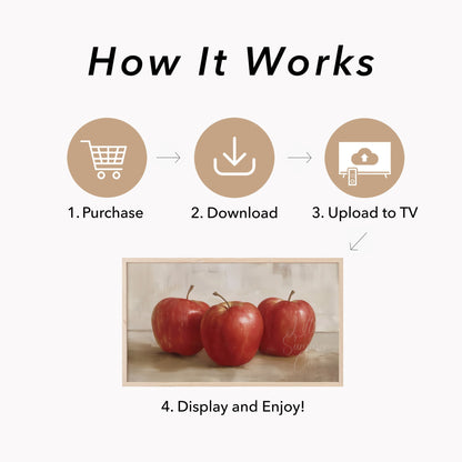 Red Apples Frame TV Art displayed on a TV