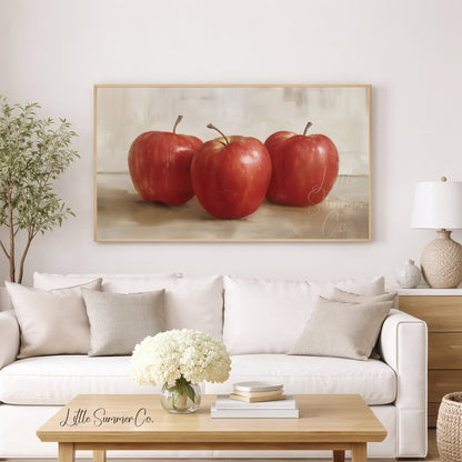 Red Apples Frame TV Art displayed on a TV