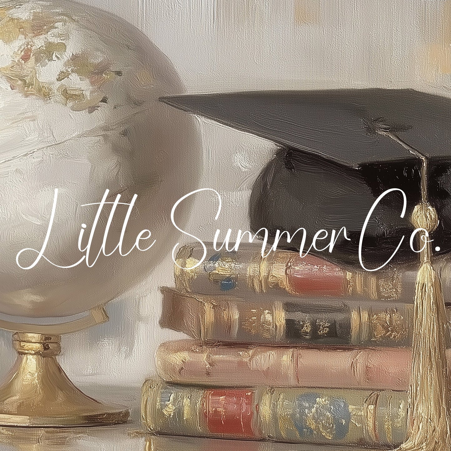 Globe Books Graduation Cap Frame TV Art displayed on a TV