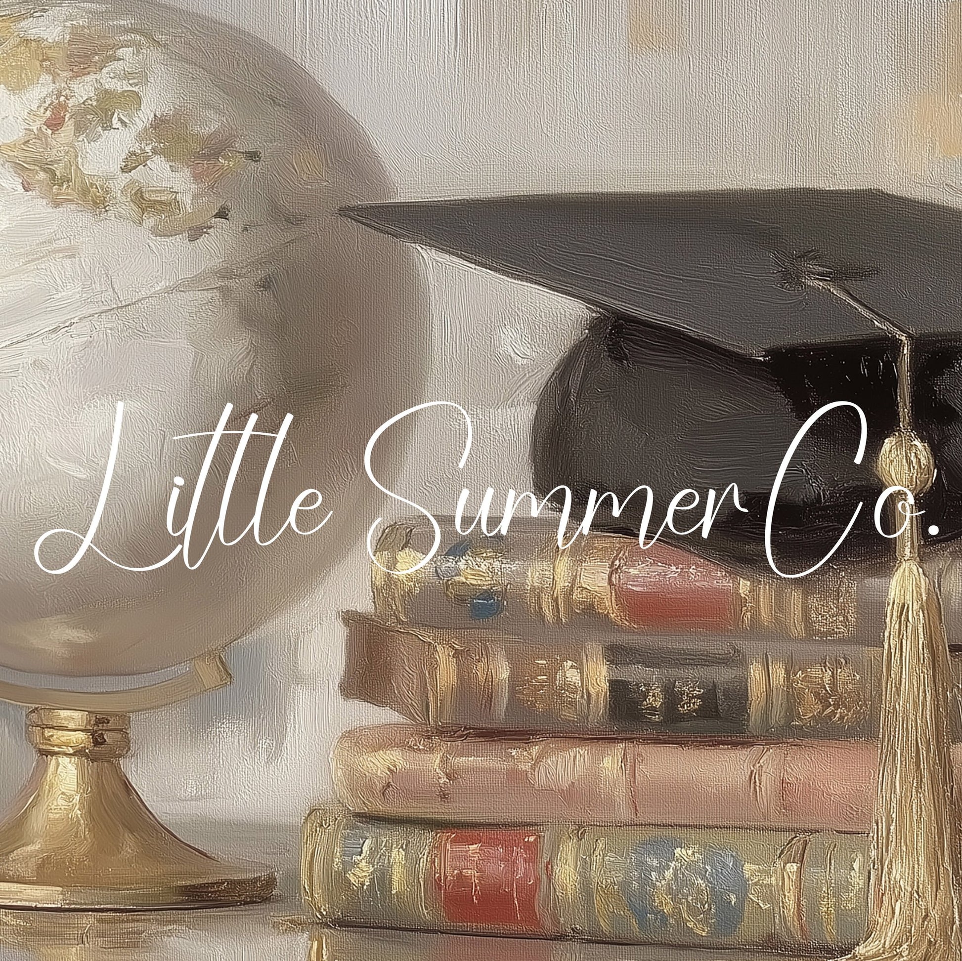 Globe Books Graduation Cap Frame TV Art displayed on a TV