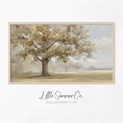 Autumn Tree Frame TV Art displayed on a TV