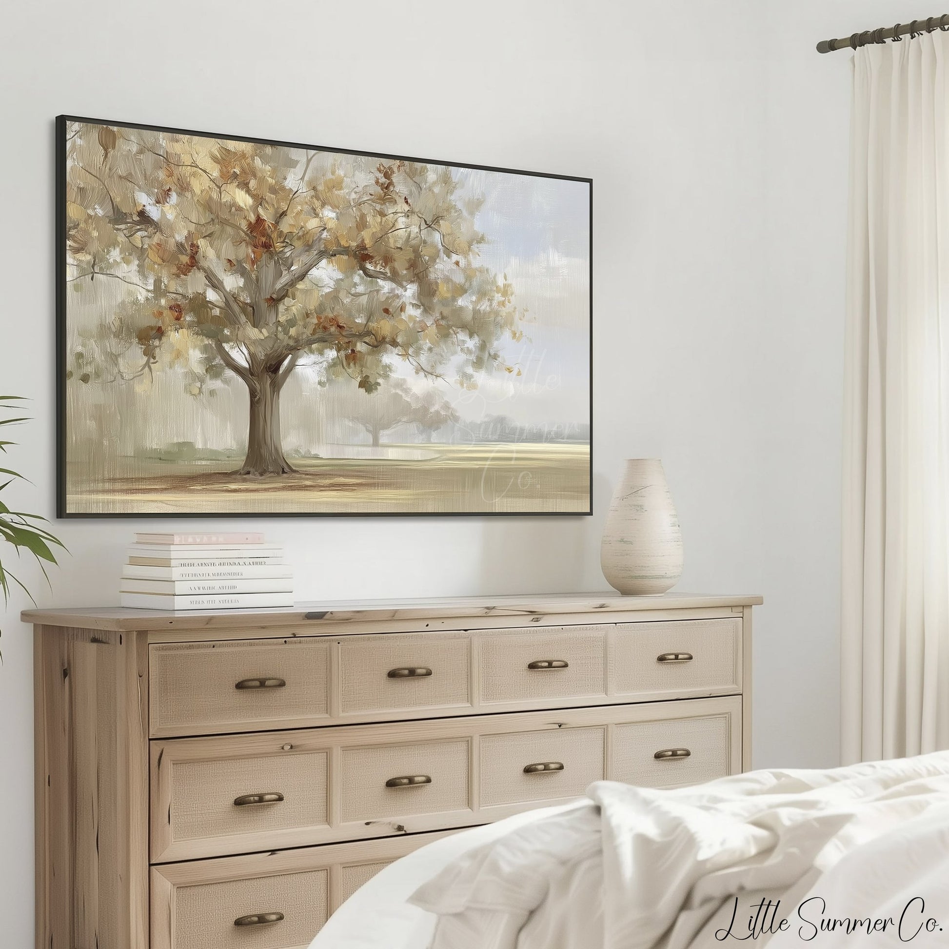 Autumn Tree Frame TV Art displayed on a TV