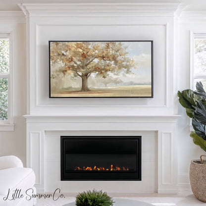 Autumn Tree Frame TV Art displayed on a TV