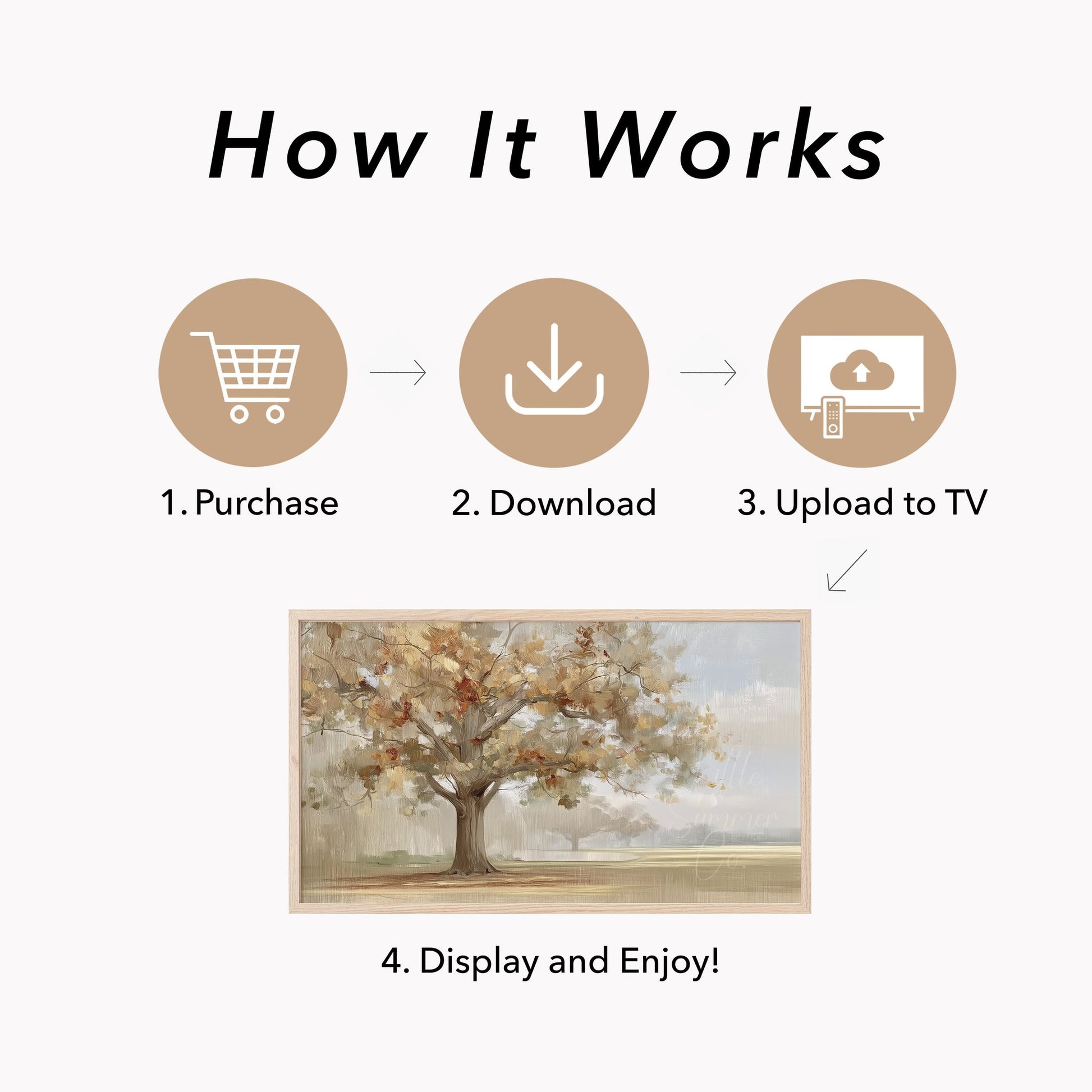 Autumn Tree Frame TV Art displayed on a TV
