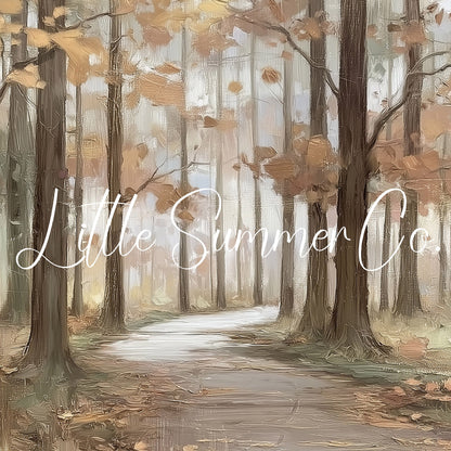 Autumn Forest Path Frame TV Art displayed on a TV