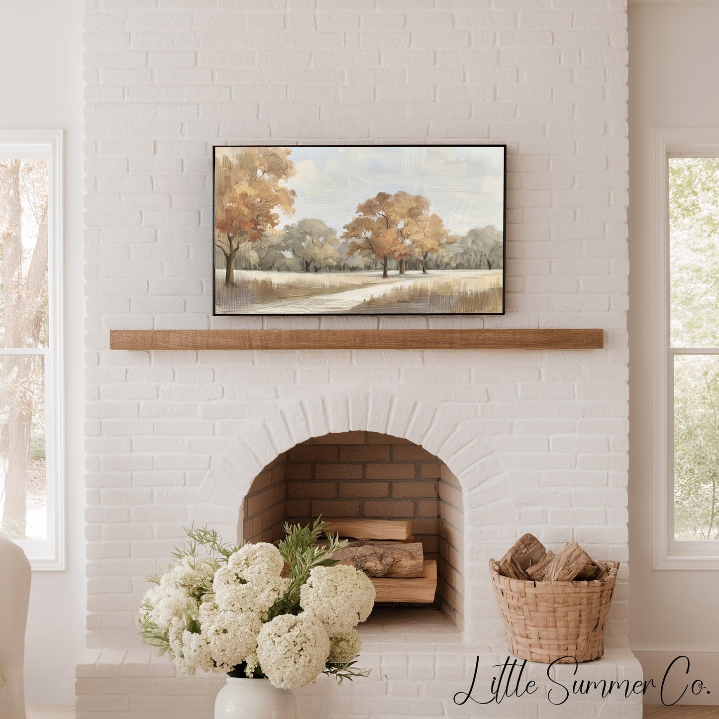 Autumn Park Path Frame TV Art displayed on a TV