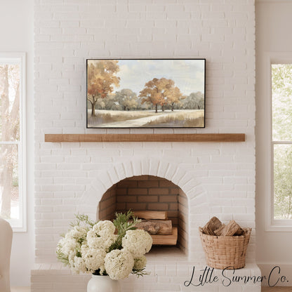 Autumn Park Path Frame TV Art displayed on a TV