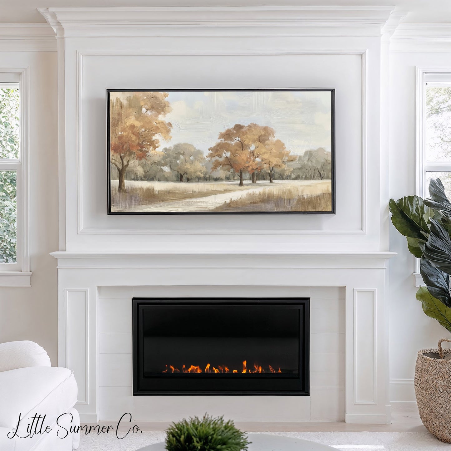 Autumn Park Path Frame TV Art displayed on a TV