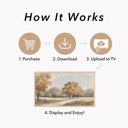 Autumn Park Path Frame TV Art displayed on a TV