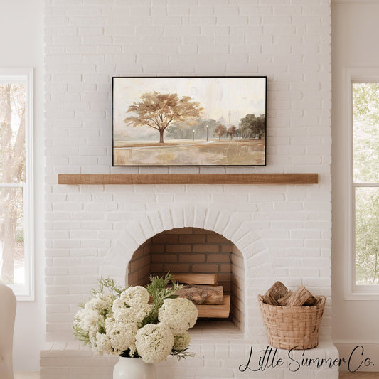 Misty Park Tree Frame TV Art displayed on a TV