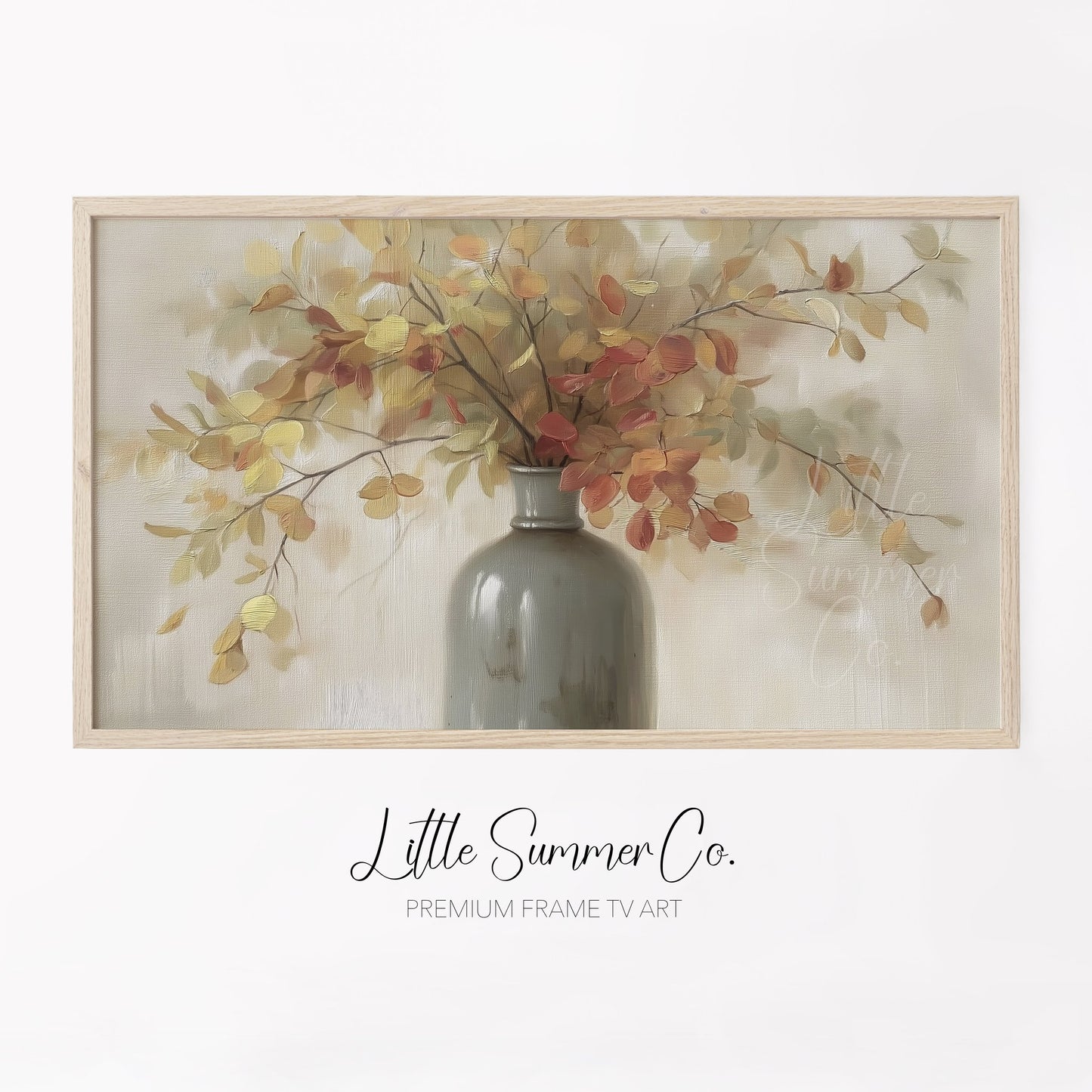Autumn Branches Vase Frame TV Art displayed on a TV