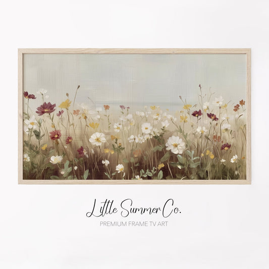 Wildflower Field Frame TV Art displayed on a TV