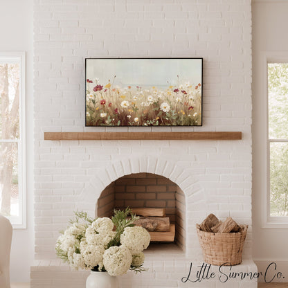 Wildflower Field Frame TV Art displayed on a TV