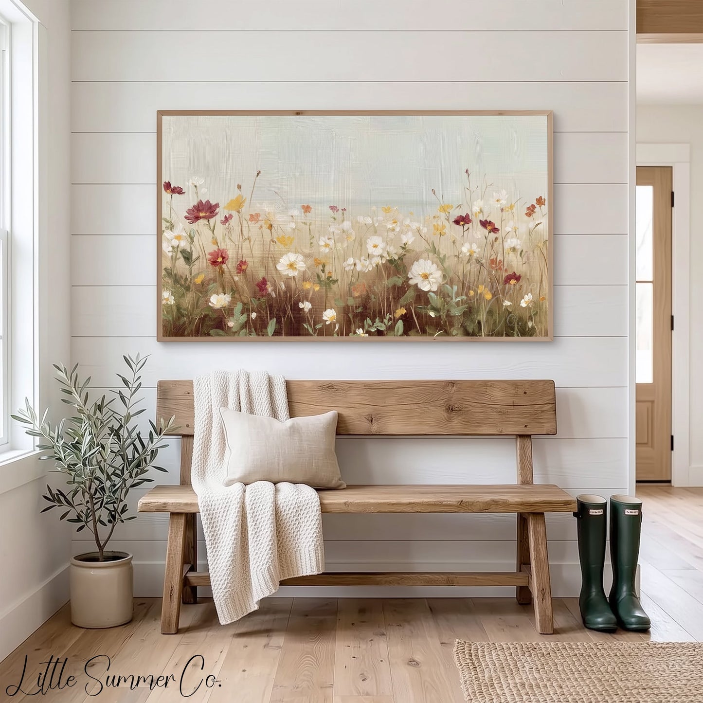 Wildflower Field Frame TV Art displayed on a TV