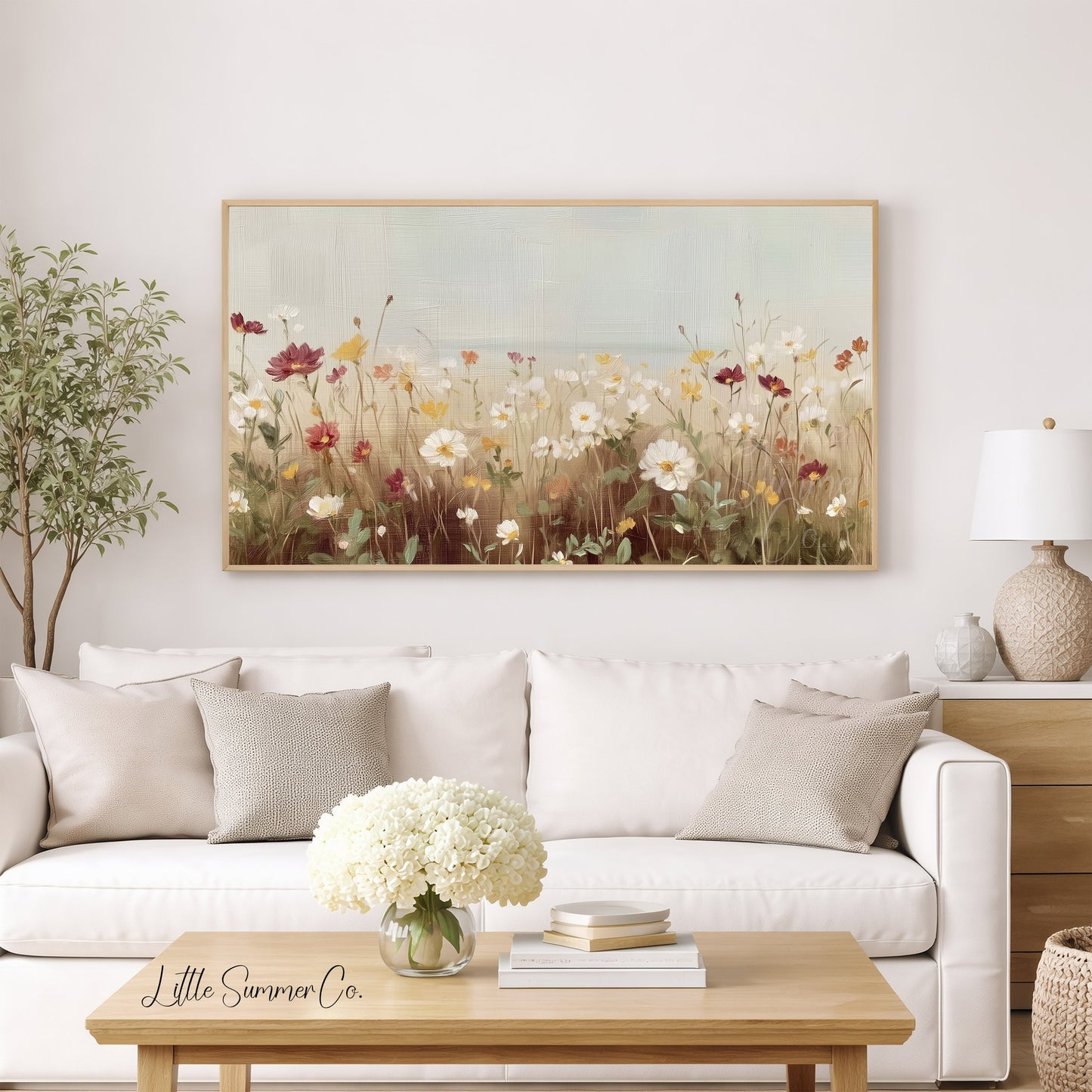 Wildflower Field Frame TV Art displayed on a TV