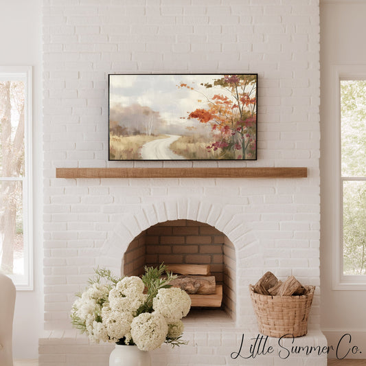 Autumn Path Frame TV Art displayed on a TV