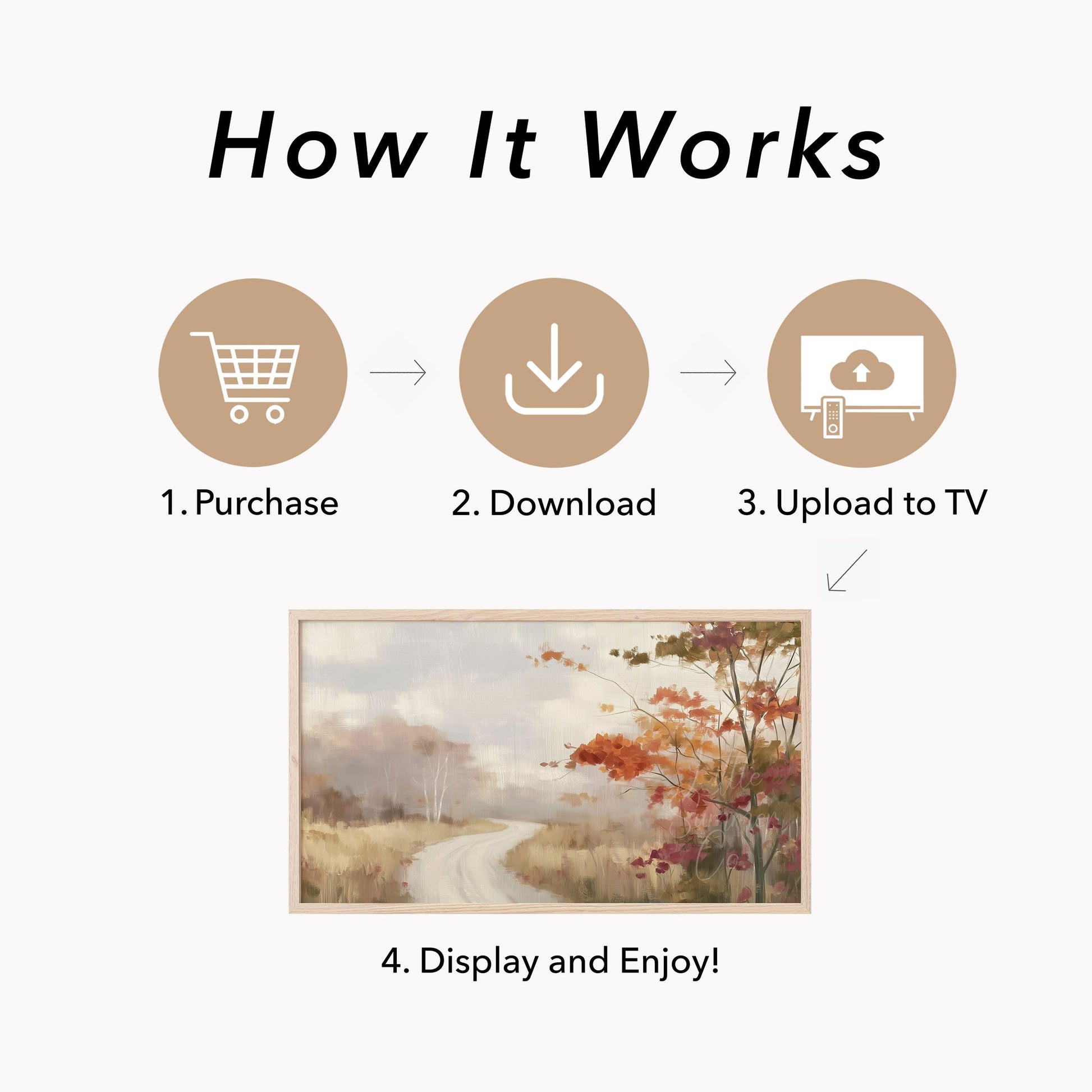 Autumn Path Frame TV Art displayed on a TV