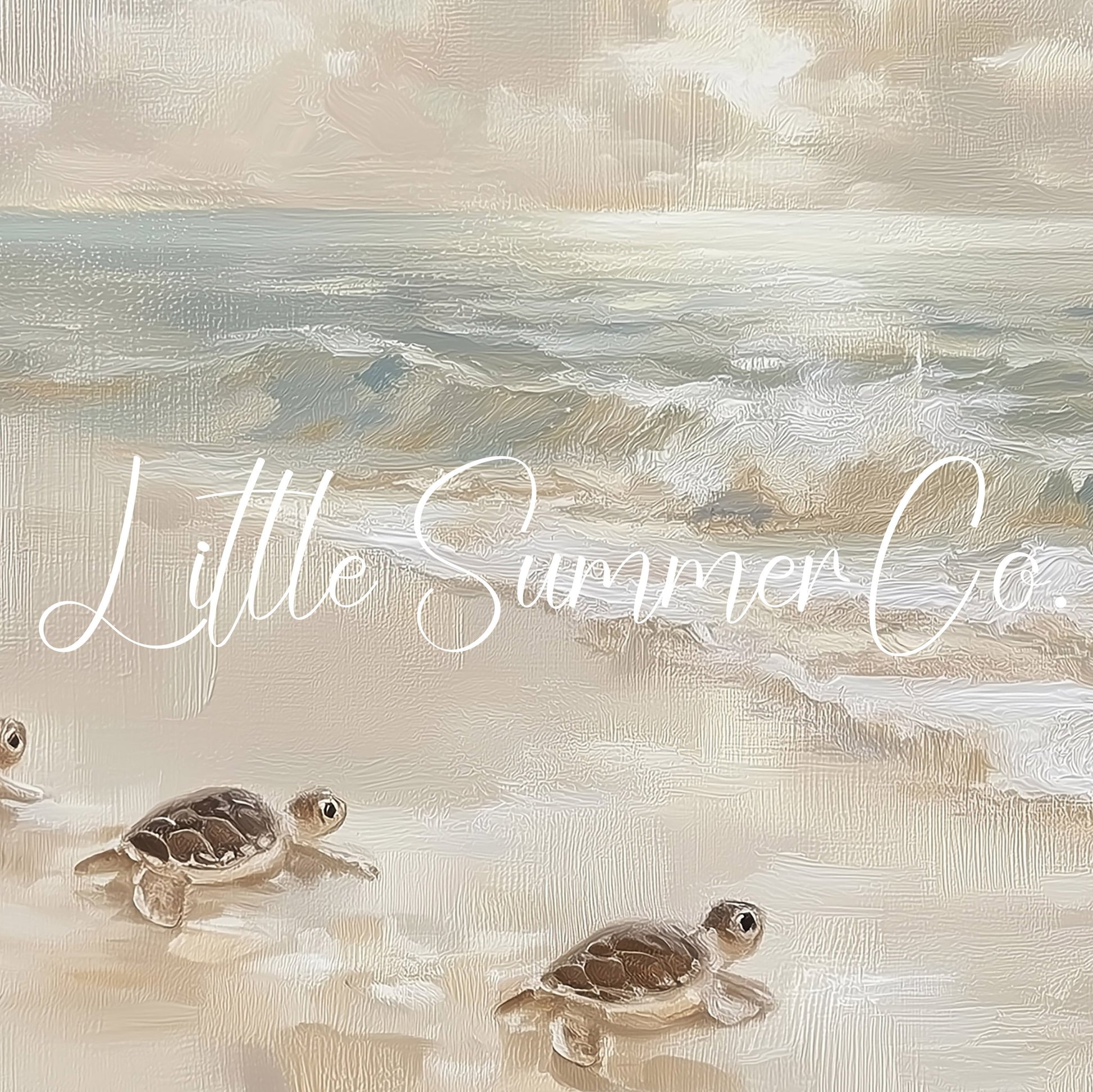 Baby Sea Turtles Frame TV Art displayed on a TV
